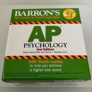 ❄️5/$25❄️ Barron’s AP Psychology Flash Cards
